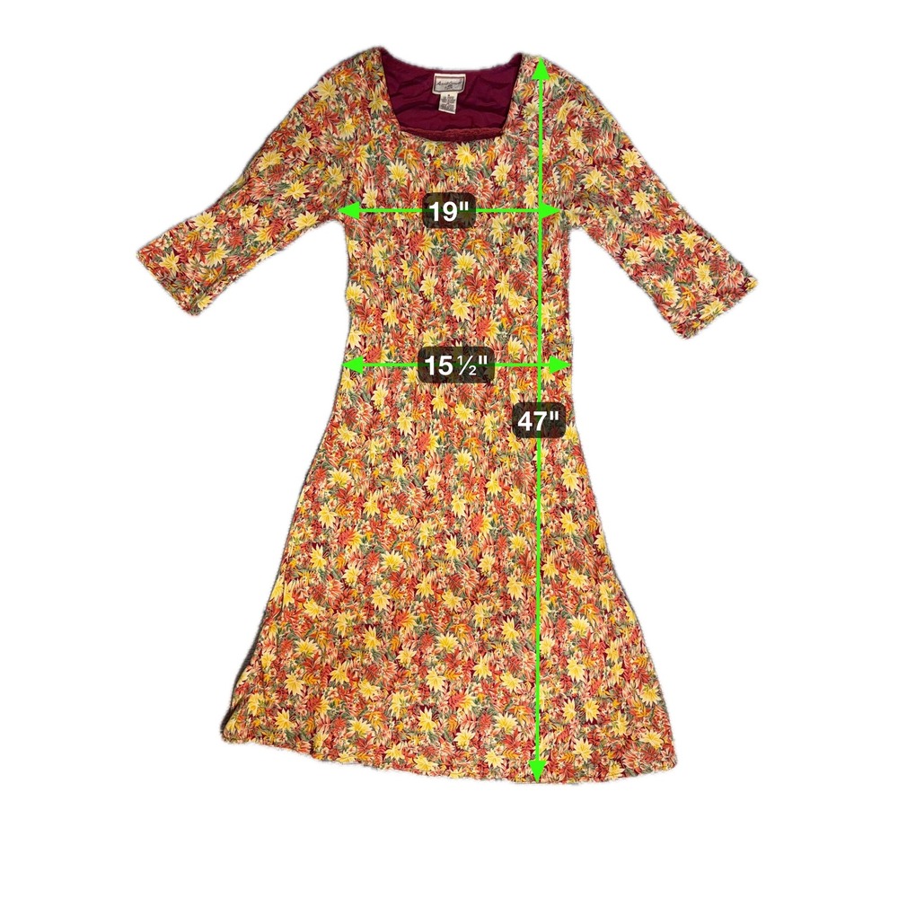 Vintage April Cornell Floral Boho Midi Dress | Y2K Cottagecore - Picture 5 of 8